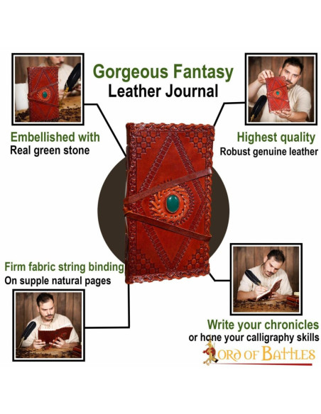 Medieval diary with leather and stone... Medieval diary with leather and stone...