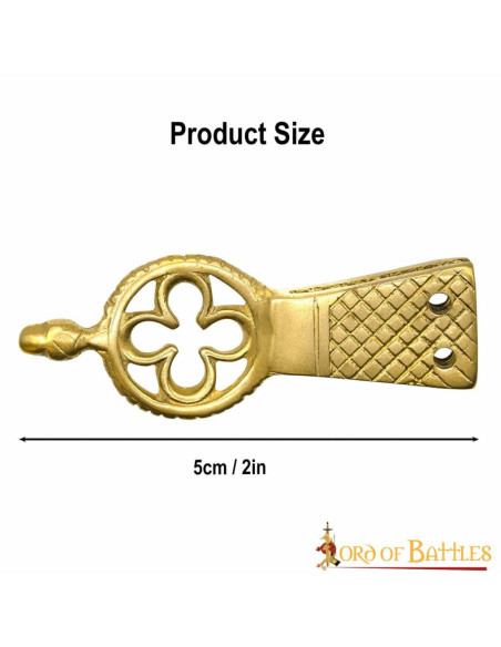 Set of 5 brass tips for belt, Clover...