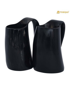 Set of 2 horn mugs for drinking (250 ml.)