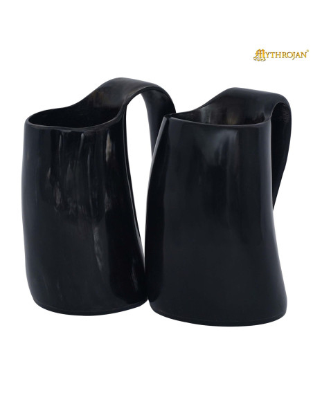 Set of 2 horn mugs for drinking (250...