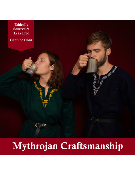 Set of 2 horn mugs for drinking (250...