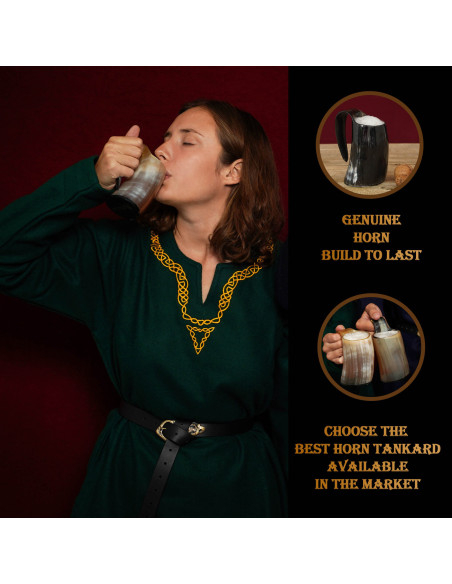 Set of 2 horn mugs for drinking (250...