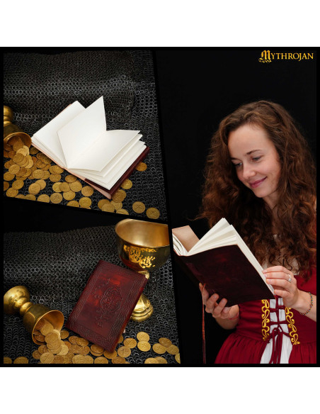Medieval diary with leather cover...