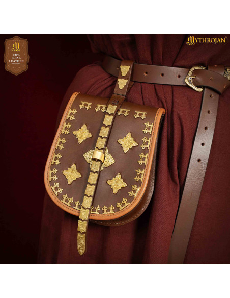 Viking leather belt bag, Birka model