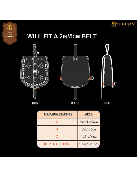 Viking leather belt bag, Birka model