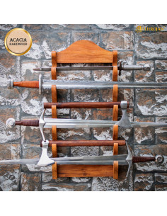 Wooden wall mount to hang up to 6 swords 2