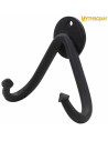 Steel wall mount for swords, blackened finish