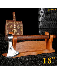Natural wood tabletop stand to hang 1 sword 2