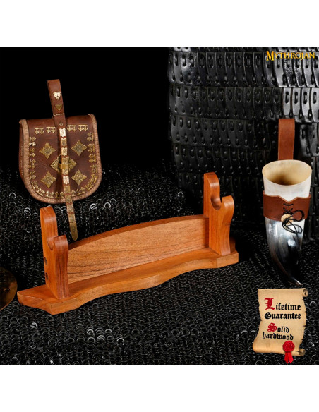 Natural wood tabletop stand to hang 1...