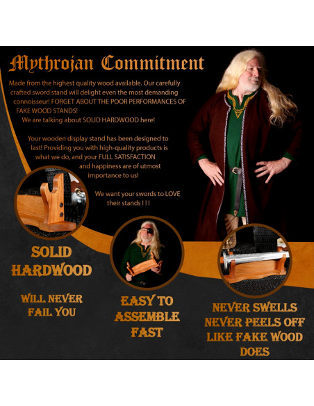 Natural wood tabletop stand to hang 1...