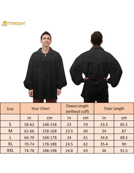 Medieval cotton shirt model Poet,...