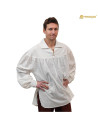 Medieval cotton shirt model Poet, white color