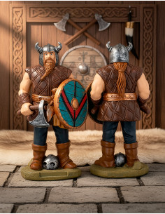 Viking Warrior figure with shield and axe, made of resin