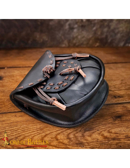 Medieval leather fanny pack bag with...