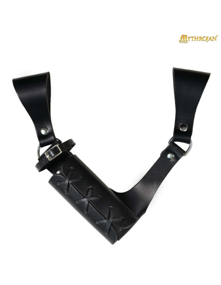 Large black leather adjustable...