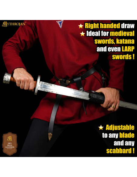 Large black leather adjustable...