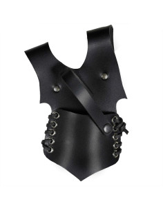 Medieval black leather harness model Ranger, left hand