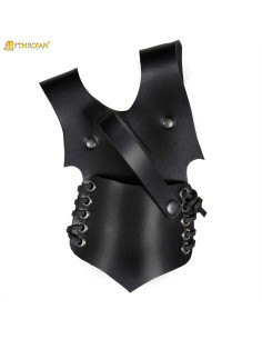 Medieval black leather harness model Ranger, left hand 2