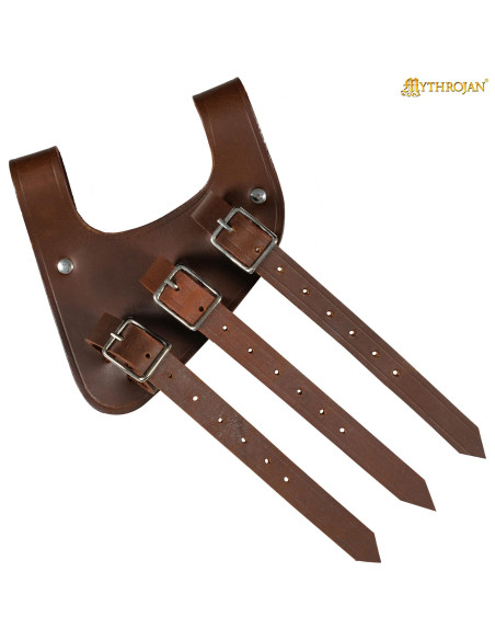 Renaissance-style brown leather belt,... Renaissance-style brown leather belt,...