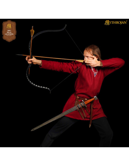 Renaissance-style brown leather belt,... Renaissance-style brown leather belt,...