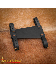 Medieval adjustable leather belt sheath, horizontal 2