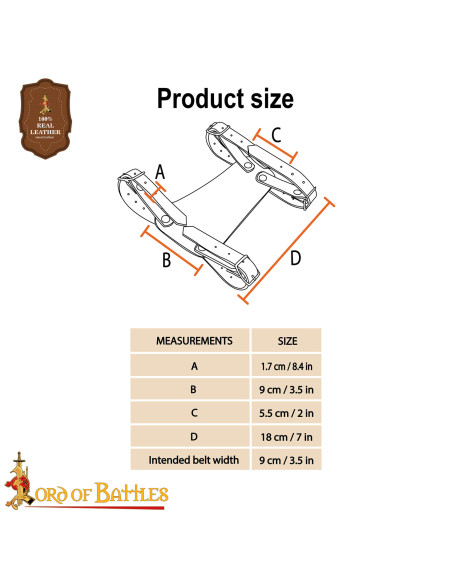 Medieval adjustable leather belt...