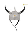 Viking helmet with horns and lion badge
