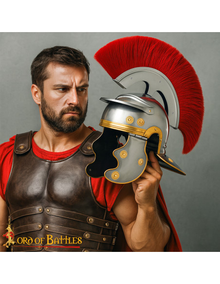 Roman Centurion Helmet with Red Crest