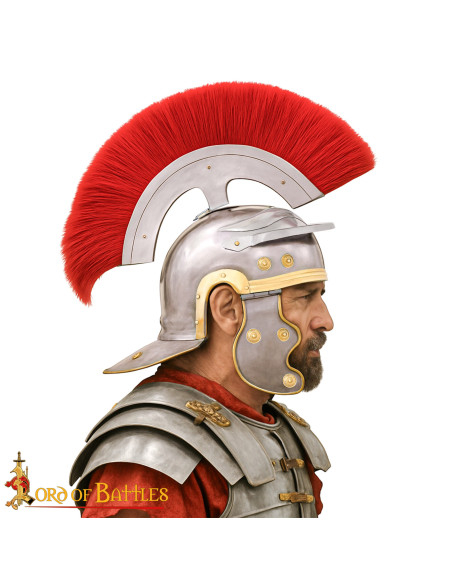 Roman Centurion Helmet with Red Crest