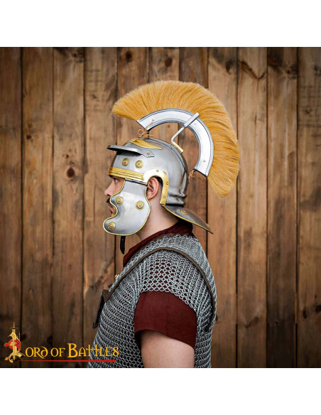 Roman Centurion Helmet with Yellow Crest Roman Centurion Helmet with Yellow Crest