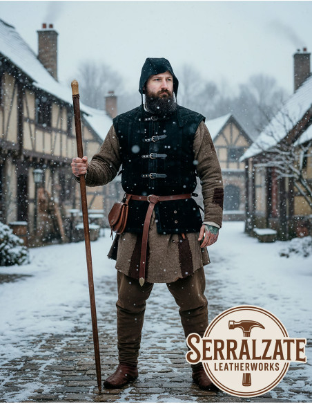 Medieval leather capelet model Lope,... Medieval leather capelet model Lope,...