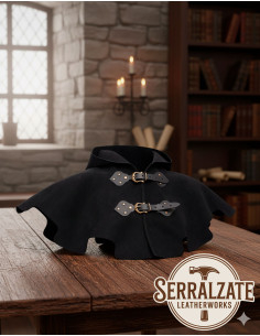 Medieval Godfrey hood and shoulder cover in black 2