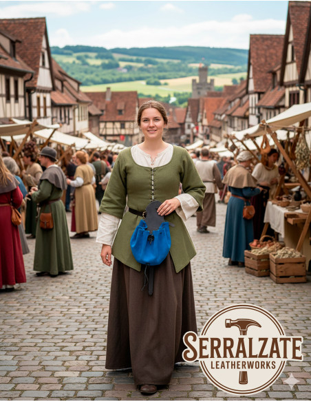 Medieval leather alms bag model Sky,... Medieval leather alms bag model Sky,...