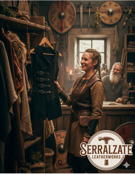 Medieval Brava Vest in Leather - Black