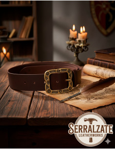 Medieval leather belt model Mateo, Brown