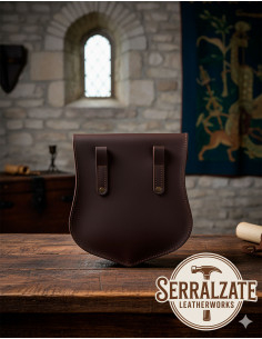 Medieval leather belt bag model Enrique, brown color 2