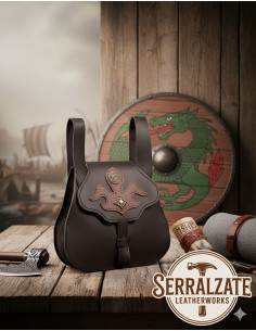 Viking leather bag model Gunnhild, brown