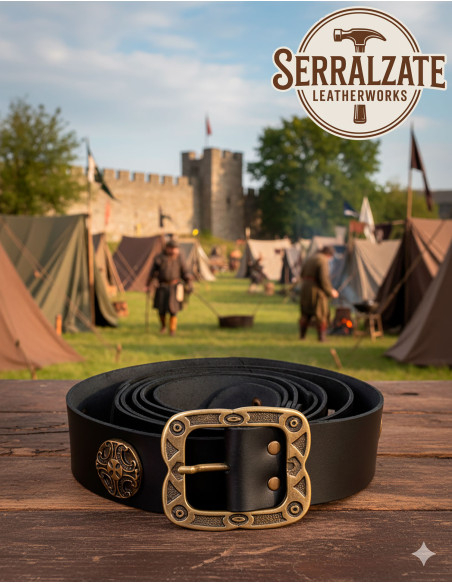 Medieval decorated belt Pelayo - Black