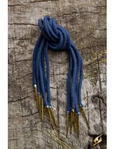 Set of 6 cords with tips, blue color