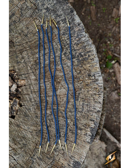Set of 6 cords with tips, blue color