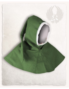 Medieval hood for children, green color
