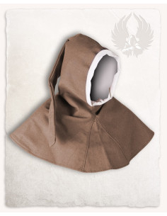 Medieval hood for children, brown color