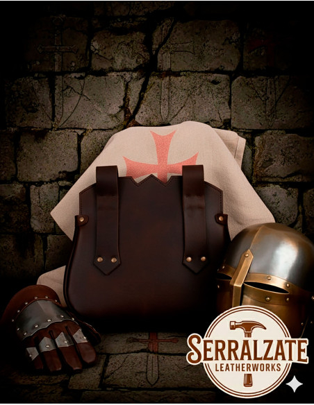 Dark Brown Templar Bag with Cross...