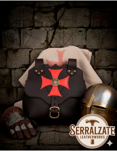 Dark Brown Templar Bag with Cross Paté, for Belt