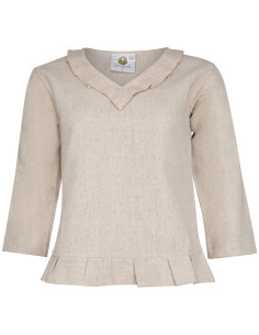 Medieval blouse in cotton model Josefina, natural color