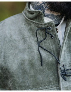 Medieval leather vest model Laertes, green color 2