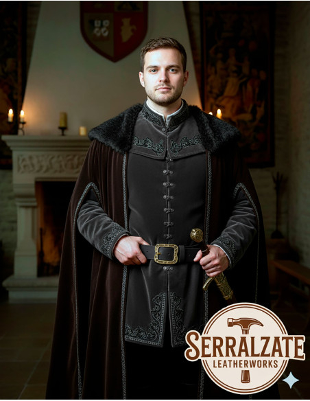 Medieval leather belt model Mateo, Black