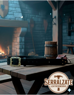 Medieval leather belt model Mateo, Black 2