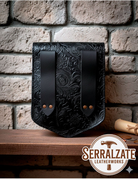 Medieval belt bag with embossed...