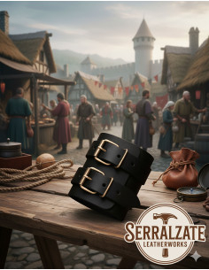 Medieval adjustable knight bracelet in black, 1 unit 2